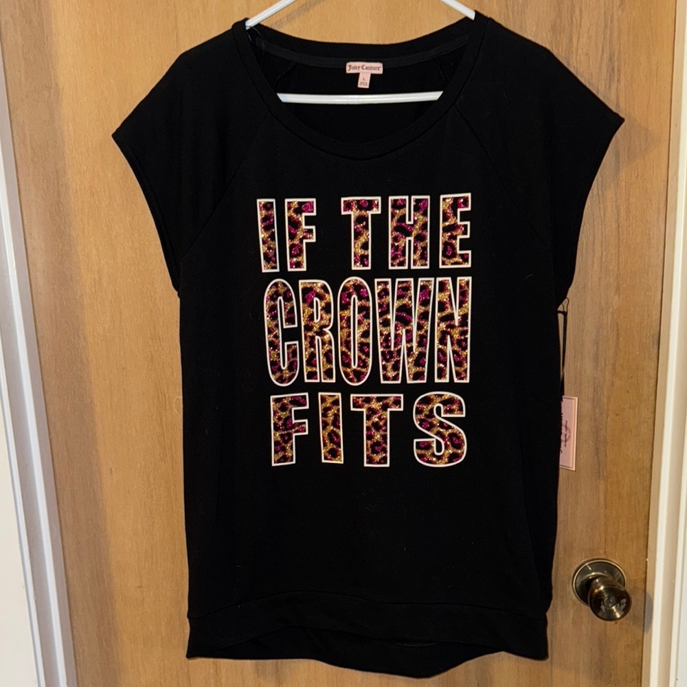 NWT Juicy Couture Black Graphic Tee with Bold Print